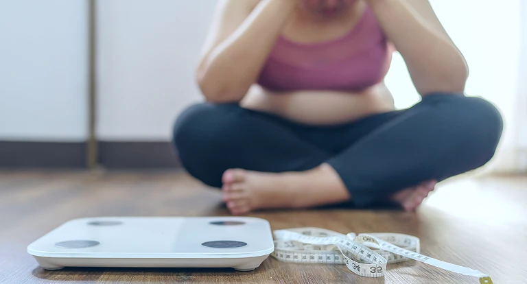 woman upset scale